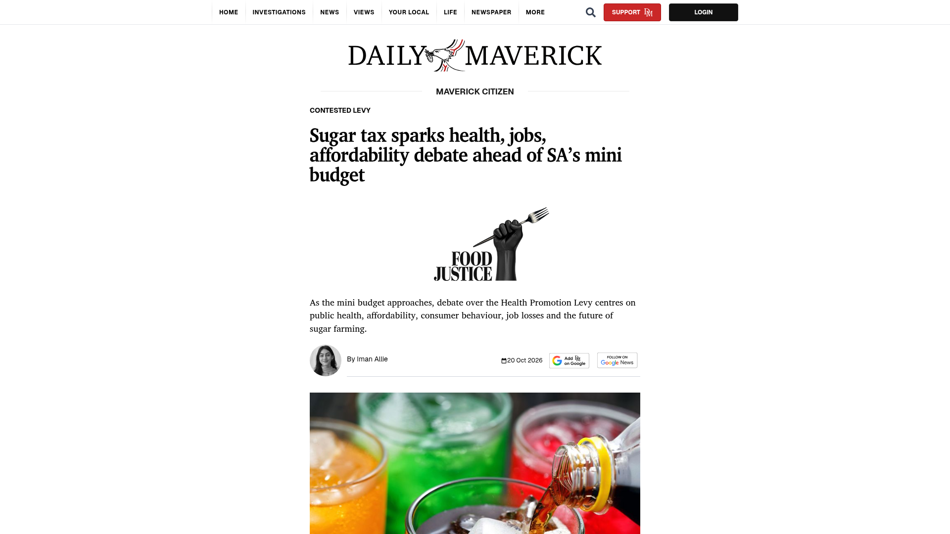 Daily Maverick coverage: Dr Karen Heath from The Noakes Foundation speaks about sugar levies